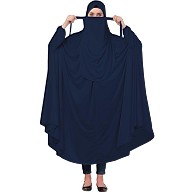 Free size jilbab with nose piece- Navy Blue